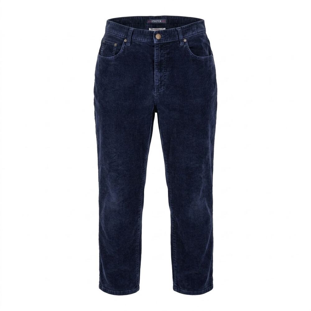 Bill Blass Navy Blue Corduroy Straight Leg Stretch Pants Women Size 12